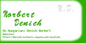 norbert denich business card